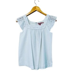 NEW Juicy Couture Girls  White Boho Peasant Top size 14